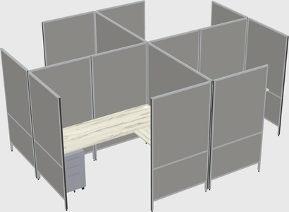 Modern modular quad l-shaped panel system