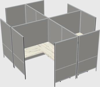 Modern modular quad l-shaped panel system