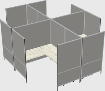 Modern modular quad l-shaped panel system