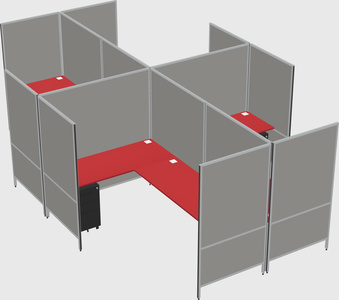 Modern modular quad l-shaped panel system