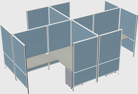 Modern modular quad l-shaped panel system