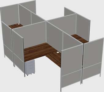 Modern modular quad l-shaped panel system