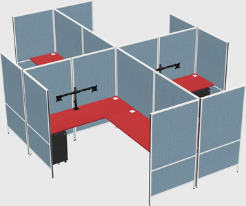Modern modular quad l-shaped panel system