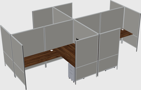 Modern modular quad l-shaped panel system