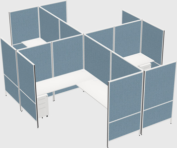 Modern modular quad l-shaped panel system