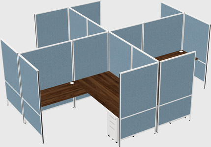 Modern modular quad l-shaped panel system
