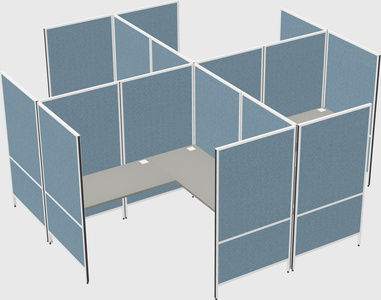 Modern modular quad l-shaped panel system
