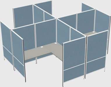 Modern modular quad l-shaped panel system
