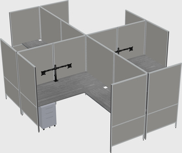 Modern modular quad l-shaped panel system