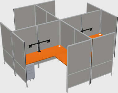 Modern modular quad l-shaped panel system