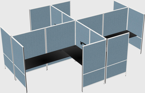 Modern modular quad l-shaped panel system