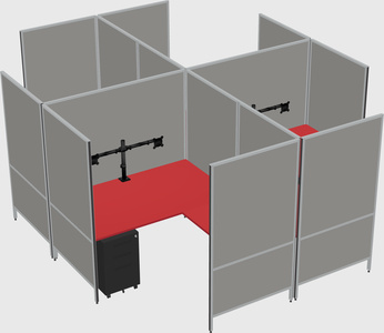 Modern modular quad l-shaped panel system