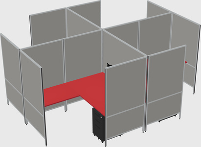 Modern modular quad l-shaped panel system