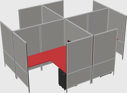 Modern modular quad l-shaped panel system