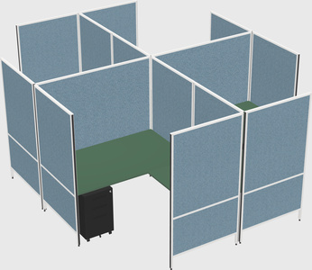 Modern modular quad l-shaped panel system