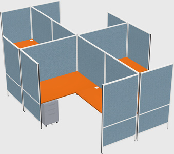 Modern modular quad l-shaped panel system
