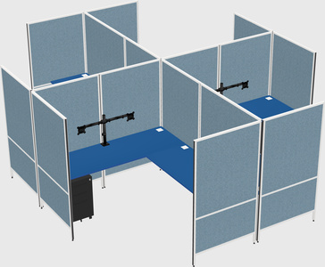 Modern modular quad l-shaped panel system
