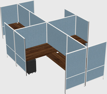 Modern modular quad l-shaped panel system