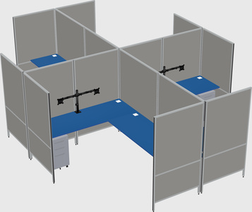 Modern modular quad l-shaped panel system