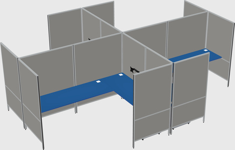 Modern modular quad l-shaped panel system
