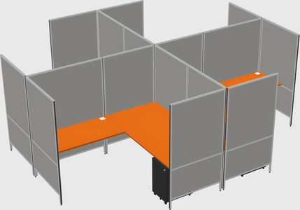 Modern modular quad l-shaped panel system