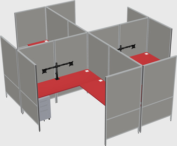 Modern modular quad l-shaped panel system