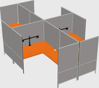 Modern modular quad l-shaped panel system