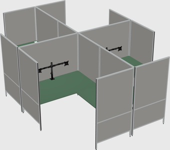 Modern modular quad l-shaped panel system