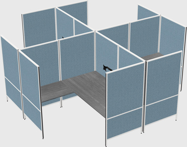 Modern modular quad l-shaped panel system