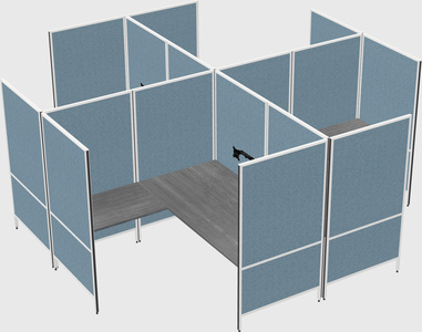 Modern modular quad l-shaped panel system