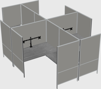 Modern modular quad l-shaped panel system