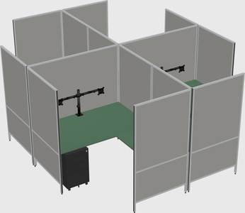 Modern modular quad l-shaped panel system