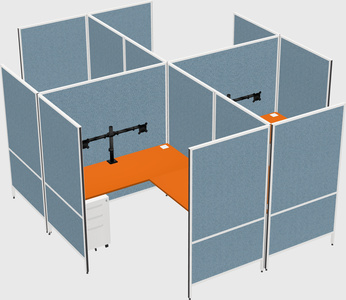 Modern modular quad l-shaped panel system