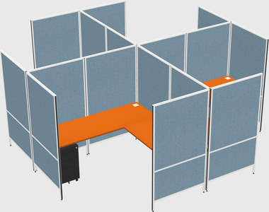 Modern modular quad l-shaped panel system