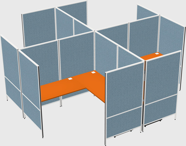 Modern modular quad l-shaped panel system
