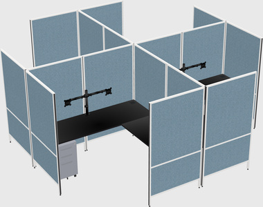 Modern modular quad l-shaped panel system