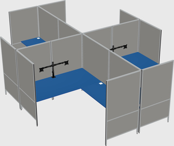 Modern modular quad l-shaped panel system