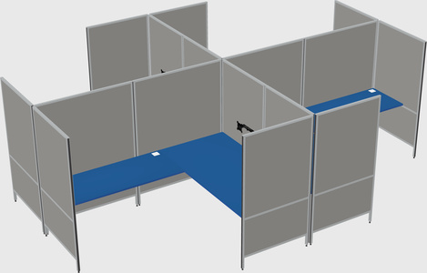 Modern modular quad l-shaped panel system