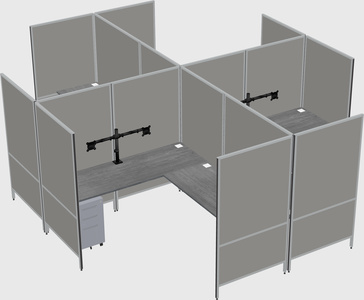 Modern modular quad l-shaped panel system