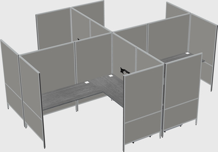 Modern modular quad l-shaped panel system