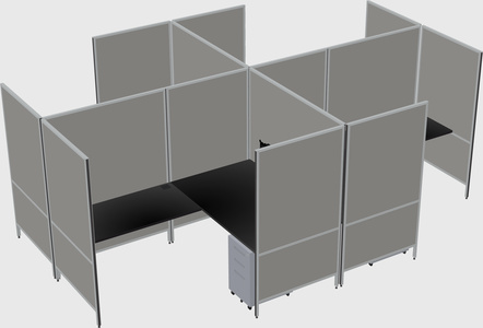 Modern modular quad l-shaped panel system