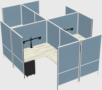 Modern modular quad l-shaped panel system