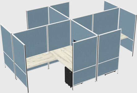 Modern modular quad l-shaped panel system