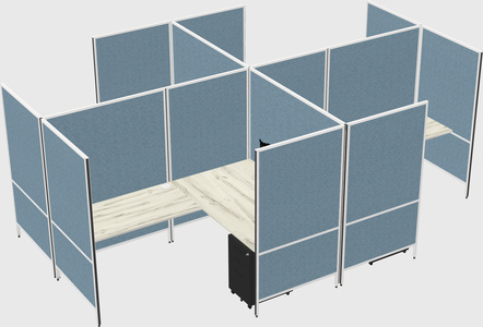 Modern modular quad l-shaped panel system