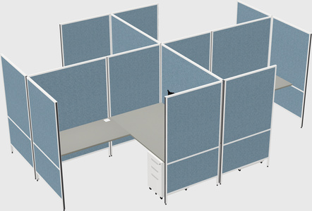 Modern modular quad l-shaped panel system