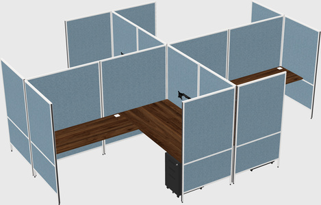 Modern modular quad l-shaped panel system