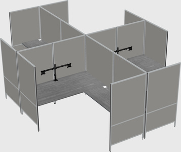 Modern modular quad l-shaped panel system