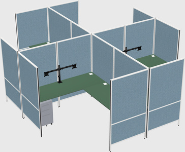 Modern modular quad l-shaped panel system