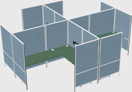 Modern modular quad l-shaped panel system