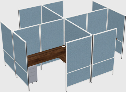 Modern modular quad l-shaped panel system